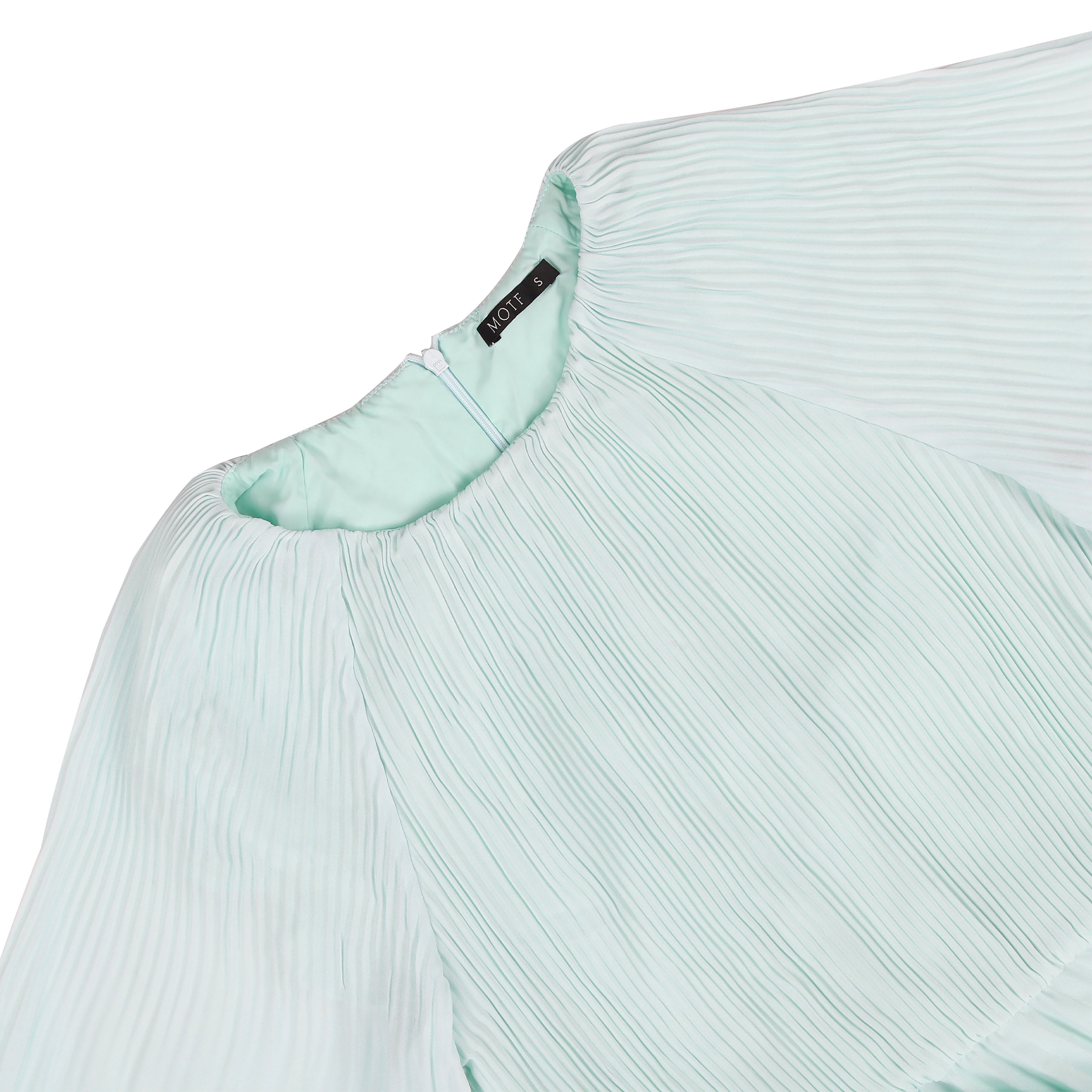 Elegant Mint Green Pleated Midi Dress - Butterfly Flutter Sleeve A-Line Party Dress