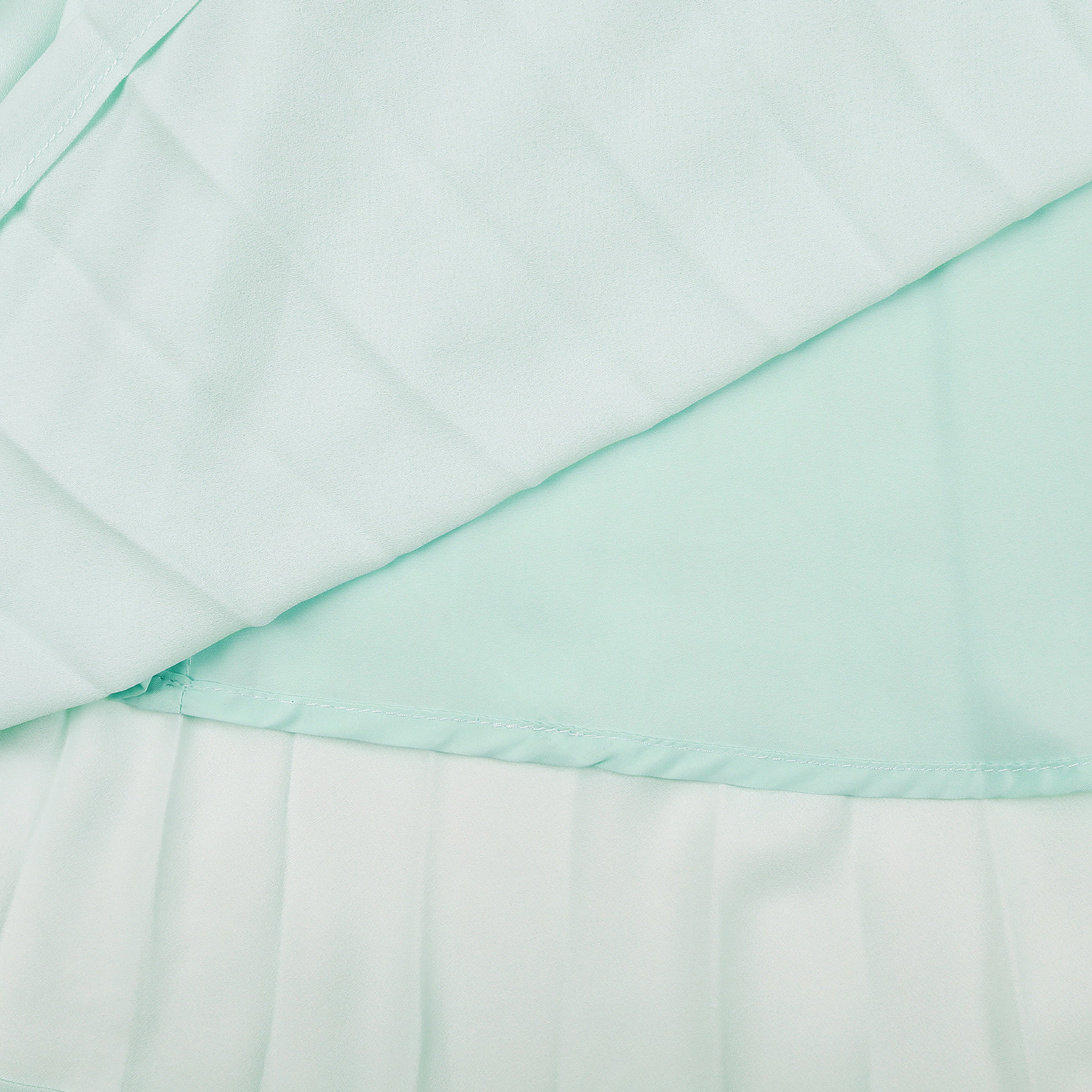 Elegant Mint Green Pleated Midi Dress - Butterfly Flutter Sleeve A-Line Party Dress